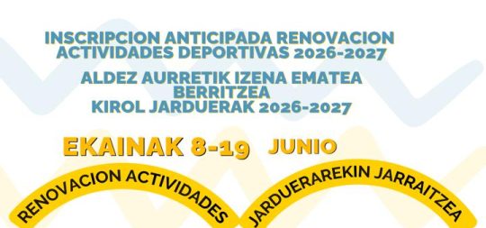 Imágen de la noticia - Inscripción anticipada actividades deportivas curso 2026/2027