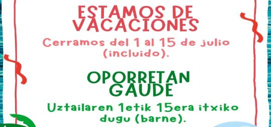 Imágen de la noticia - Baragazte cerrado por vacaciones y horario de verano